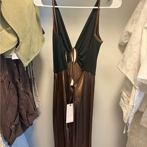 Black and Brown Halter Dress